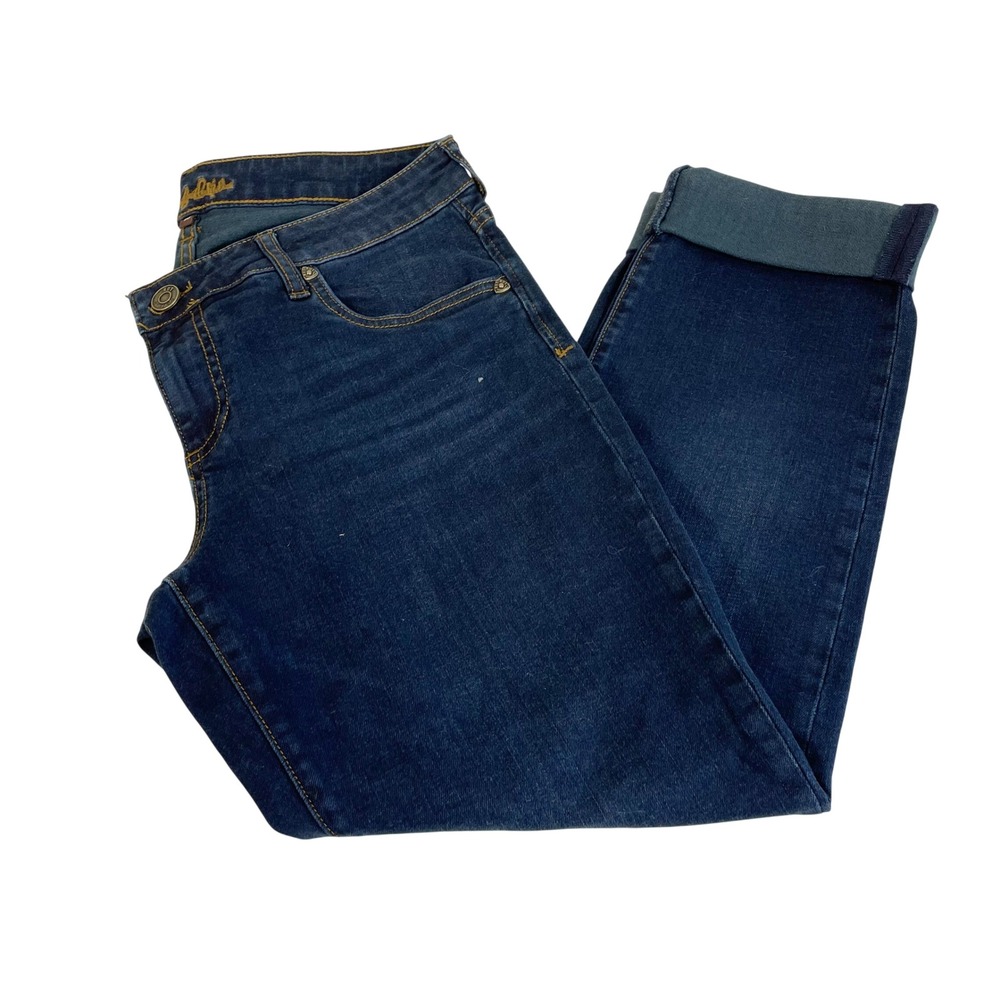 Kut From The Kloth Cropped Straight Leg Jeans Blue Size 10 Womens Mid Rise Denim